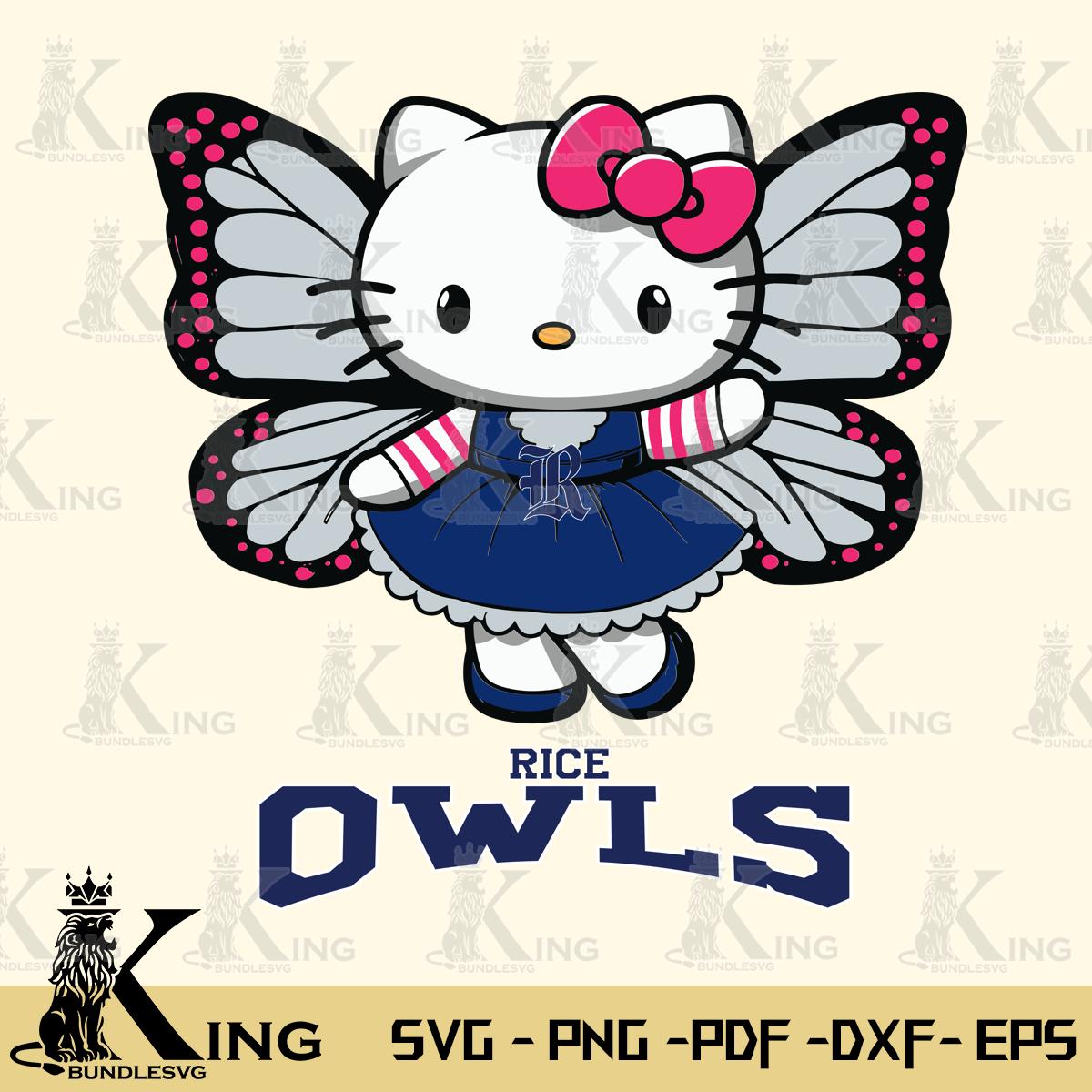 Rice Owls Whimsical Kitty Wings Svg Eps Dxf Png File, Digital Download