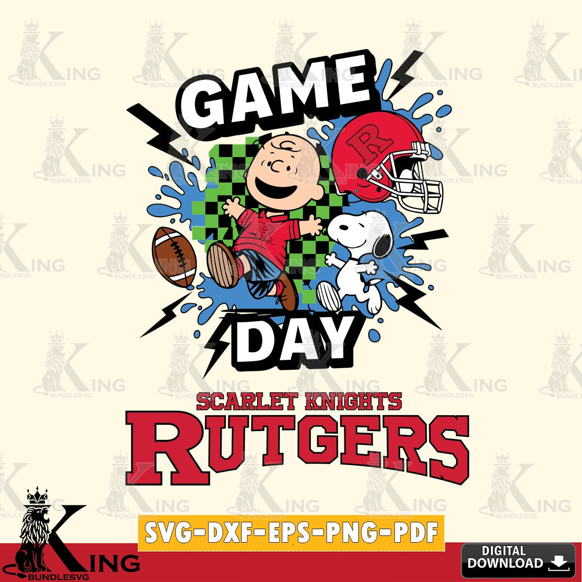 Rutgers Scarlet Knights Game Day Peanuts SVG, Cricut, Cut file  , Digital Download , Instant Download, Peanuts svg, NCAA svg, Football svg, Sport svg