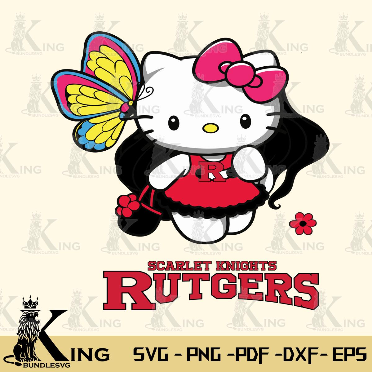 Rutgers Scarlet Knights Kitty Cartoon Svg Eps Dxf Png File, Digital Download