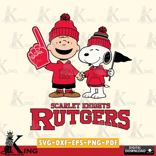 Rutgers Scarlet Knights Peanuts Fan Gear SVG, Cricut, Cut file  , Digital Download , Instant Download, Peanuts svg, NCAA svg, Football svg, Sport svg