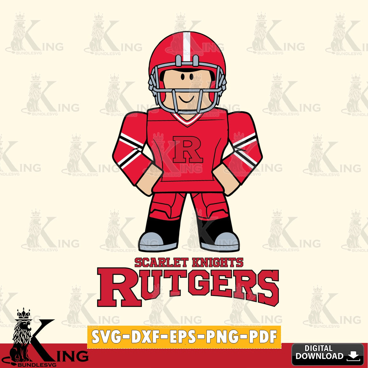 Rutgers Scarlet Knights Roblox Cool Football SVG file , NCAA Cricut,  File cut , Digital Download , PDF File