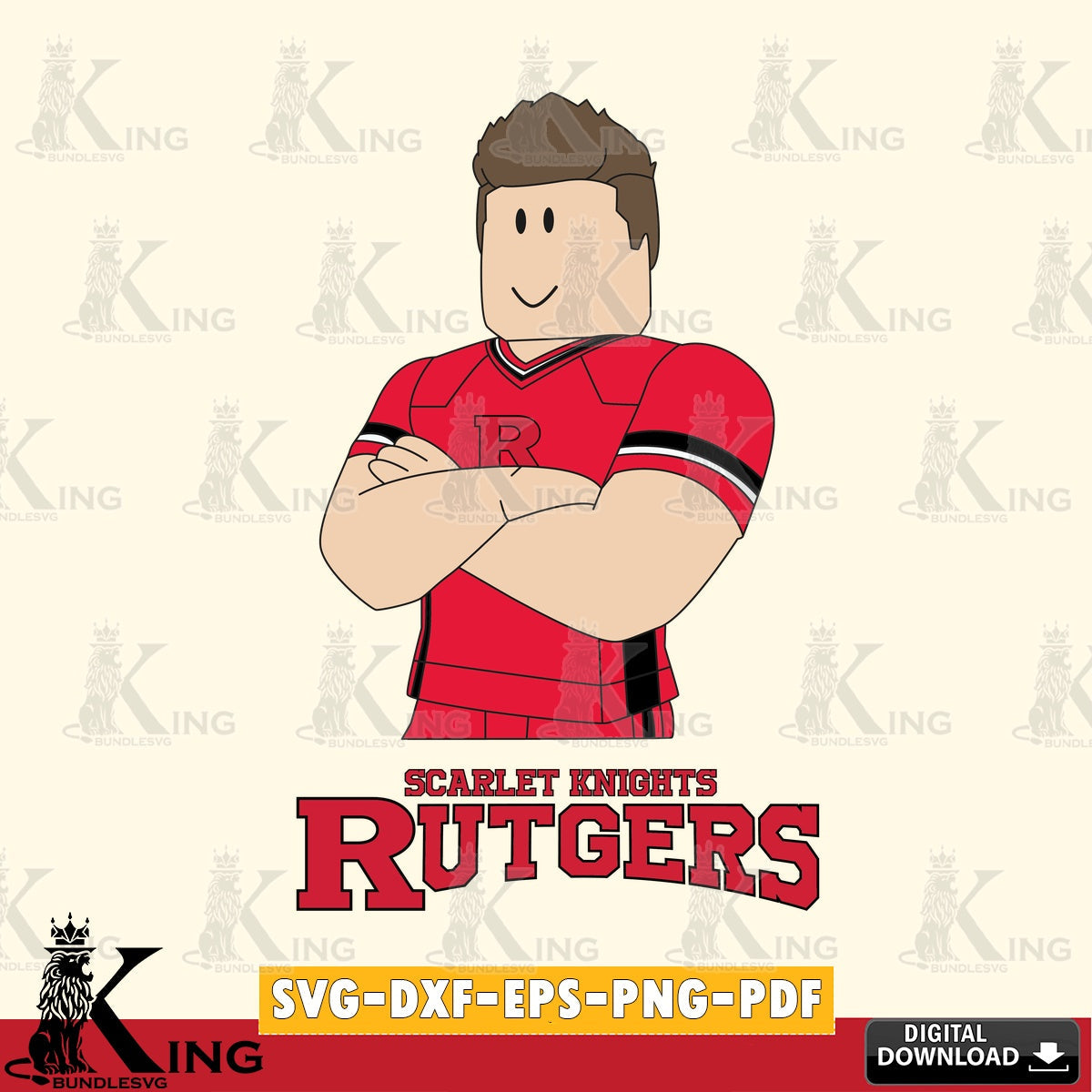 Rutgers Scarlet Knights Roblox Football SVG file , NCAA Cricut,  File cut , Digital Download , PDF File
