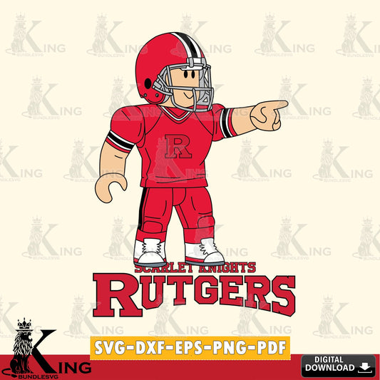 Rutgers Scarlet Knights Roblox Player Football SVG file , NCAA Cricut,  File cut , Digital Download , PDF File