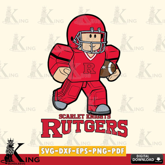 Rutgers Scarlet Knights Roblox Player Rugby SVG file , NCAA Cricut,  File cut , Digital Download , PDF File