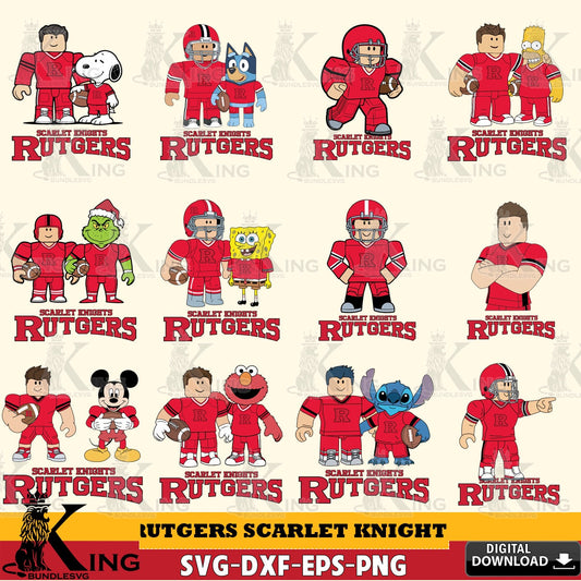 Rutgers Scarlet Knights Roblox With Friends football NCAA Bundle SVG file , NCAA Cricut,  File cut , Digital Download , PDF File