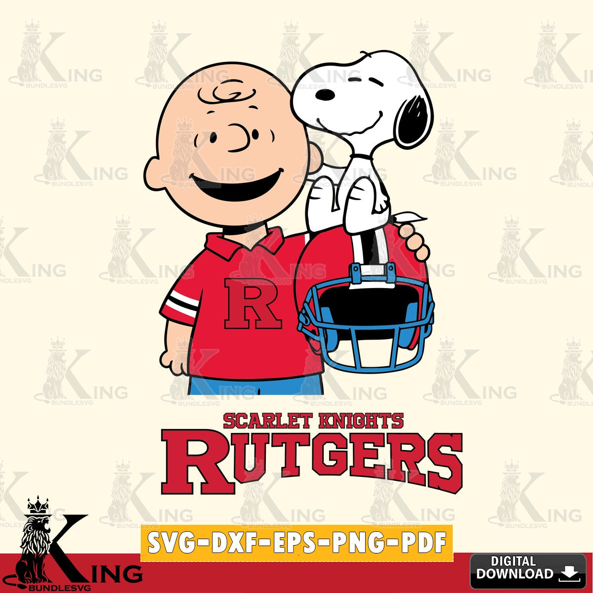 Rutgers Scarlet Knights Snoopy On Helmet SVG, Cricut, Cut file  , Digital Download , Instant Download, Peanuts svg, NCAA svg, Football svg, Sport svg