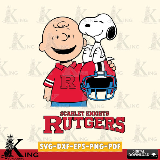 Rutgers Scarlet Knights Snoopy On Helmet SVG, Cricut, Cut file  , Digital Download , Instant Download, Peanuts svg, NCAA svg, Football svg, Sport svg