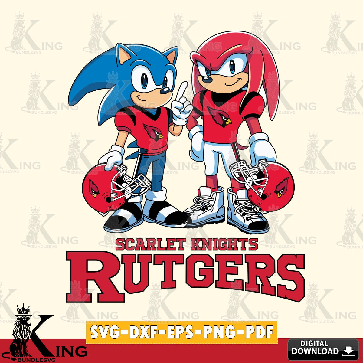 Rutgers Scarlet Knights Sonic And Knuckles Football SVG file, Vector , Digital Download , PDF File , Instant Download