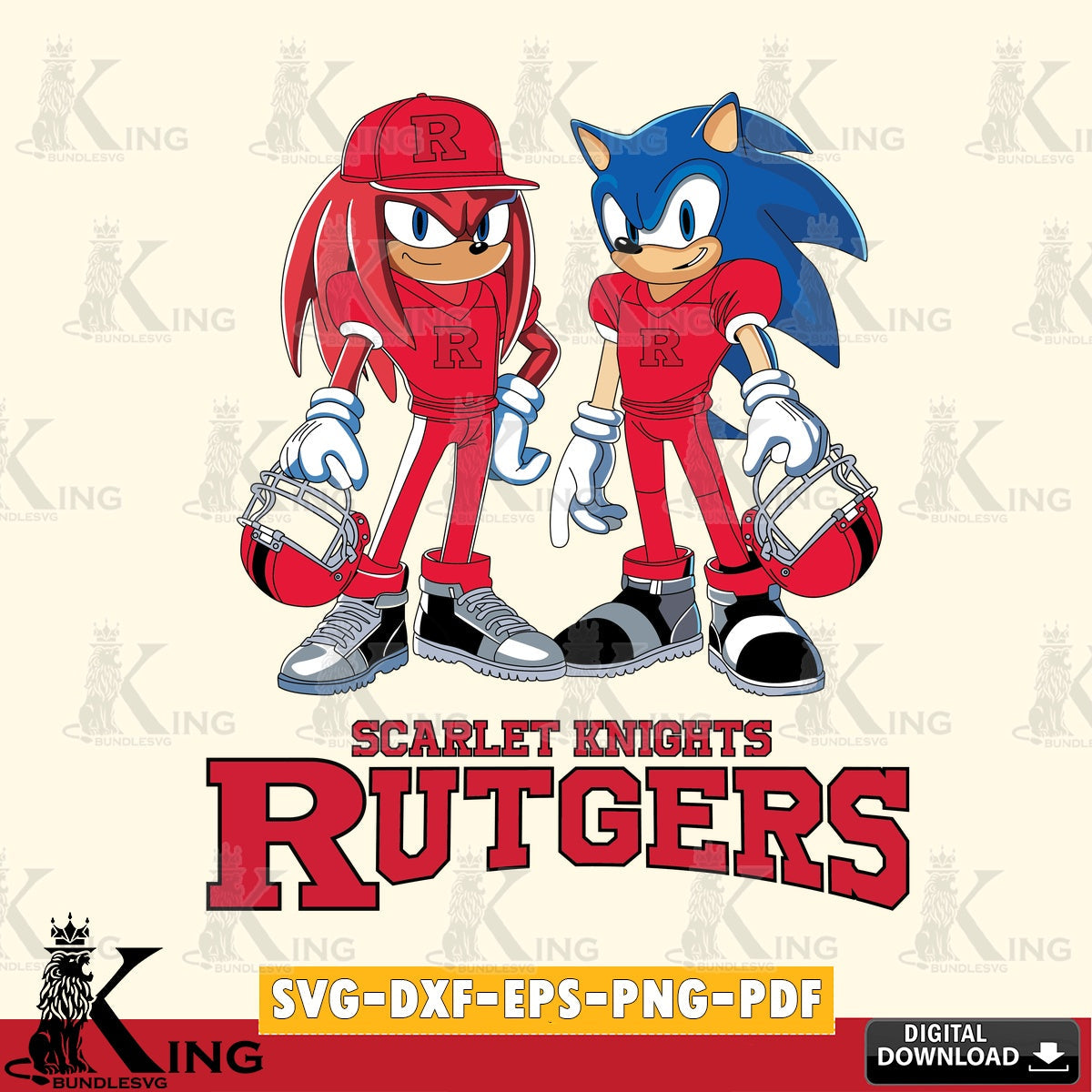 Rutgers Scarlet Knights Sonic And Knuckles Player Football SVG file, Vector , Digital Download , PDF File , Instant Download