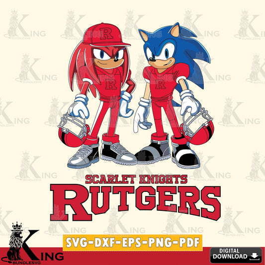 Rutgers Scarlet Knights Sonic And Knuckles Player Football SVG file, Vector , Digital Download , PDF File , Instant Download