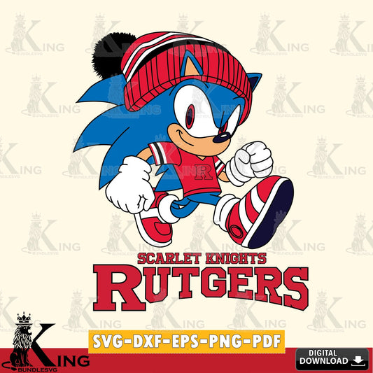 Rutgers Scarlet Knights Sonic Football SVG file, Vector , Digital Download , PDF File , Instant Download