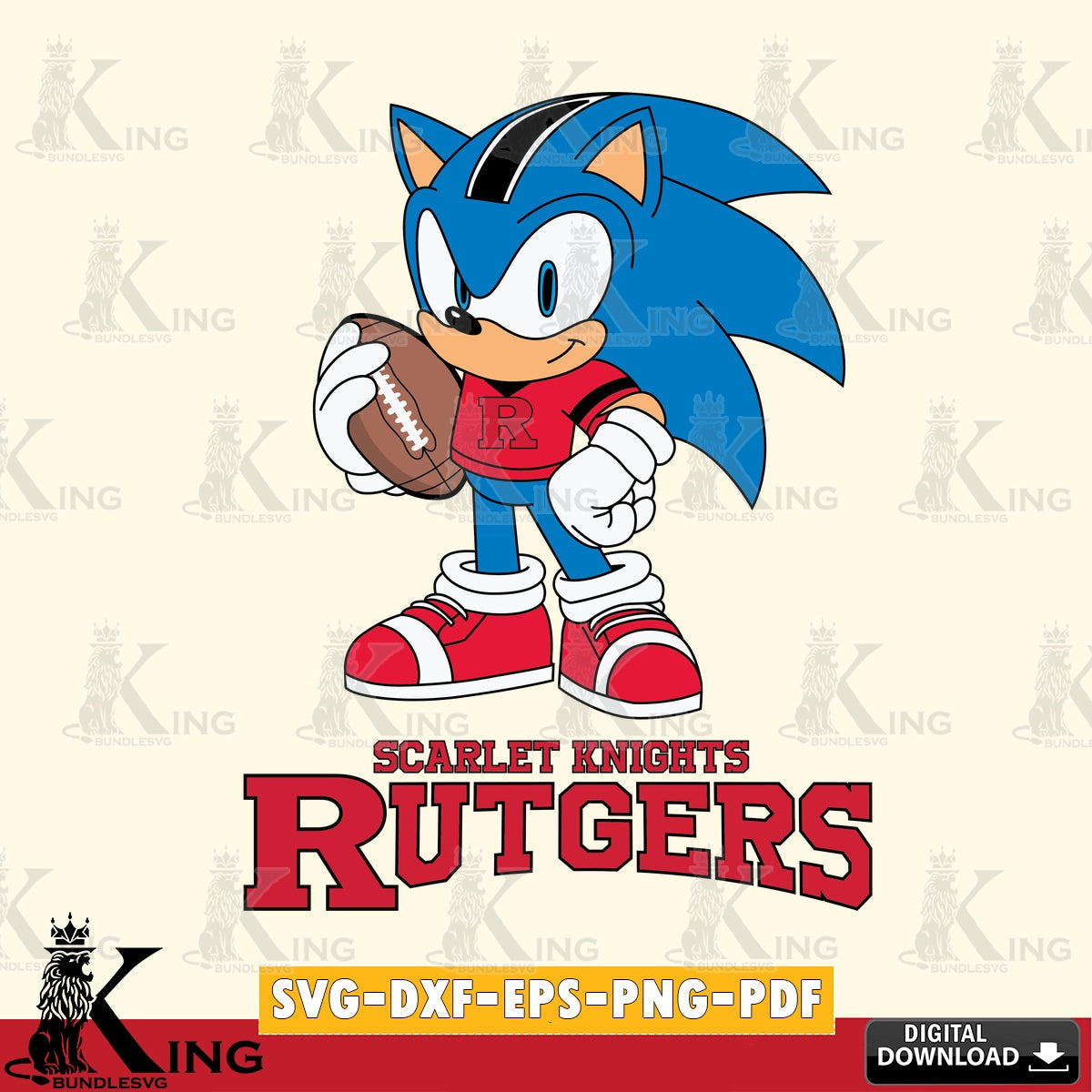 Rutgers Scarlet Knights Sonic Game Day Ready SVG file, Vector , Digital Download , PDF File , Instant Download