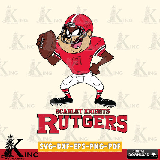Rutgers Scarlet Knights Taz Football Player SVG file, Cut file  , Digital Download , Instant Download, Taz svg, NCAA svg
