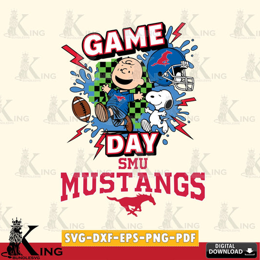SMU Mustangs Game Day Peanuts SVG, Cricut, Cut file  , Digital Download , Instant Download, Peanuts svg, NCAA svg, Football svg, Sport svg