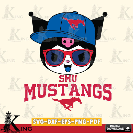 SMU Mustangs Kuromi Football Cool SVG file, Cricut, Cut file  , Digital Download , Instant Download, Sanrio svg, Clipart
