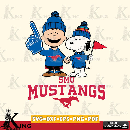 SMU Mustangs Peanuts Fan Gear SVG, Cricut, Cut file  , Digital Download , Instant Download, Peanuts svg, NCAA svg, Football svg, Sport svg