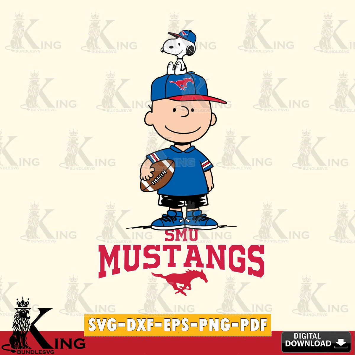 SMU Mustangs Peanuts Football Rugby SVG, Cricut, Cut file  , Digital Download , Instant Download, Peanuts svg, NCAA svg, Football svg, Sport svg