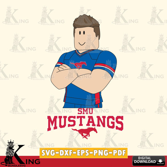 SMU Mustangs Roblox Football SVG file , NCAA Cricut,  File cut , Digital Download , PDF File
