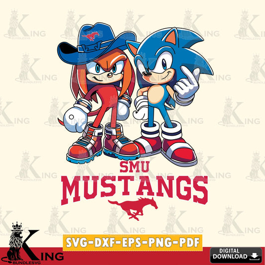 SMU Mustangs Sonic & Knuckles Football Mascot SVG file, Vector , Digital Download , PDF File , Instant Download
