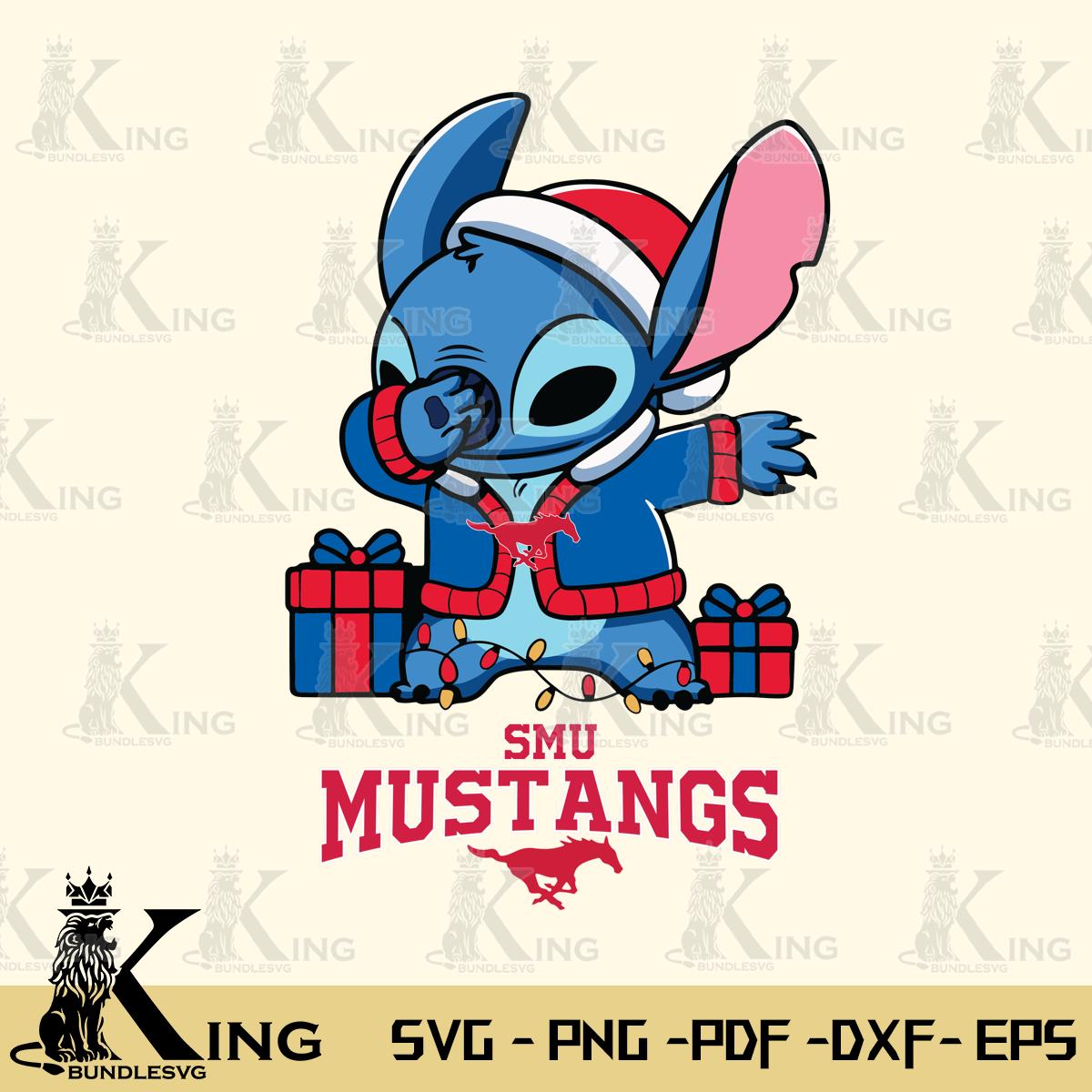 SMU Mustangs Stitch Merry Christmas Svg Eps Dxf Png File, Digital Download