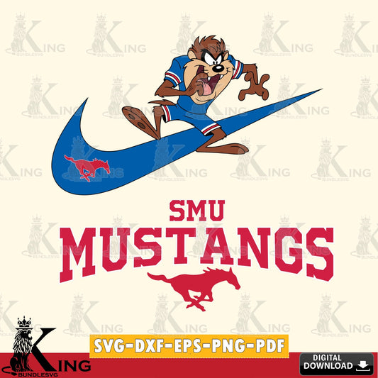 SMU Mustangs Taz Football Nike SVG file, Cut file  , Digital Download , Instant Download, Taz svg, NCAA svg