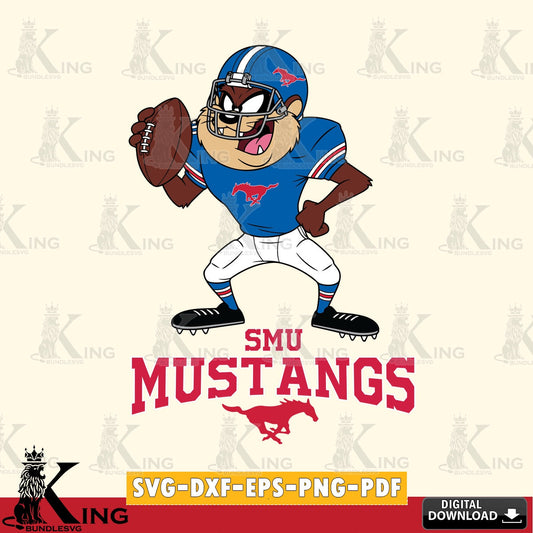 SMU Mustangs Taz Football Player SVG file, Cut file  , Digital Download , Instant Download, Taz svg, NCAA svg