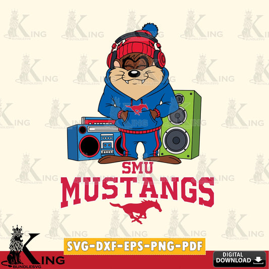 SMU Mustangs Taz Hip Hop SVG file, Cut file  , Digital Download , Instant Download, Taz svg, NCAA svg