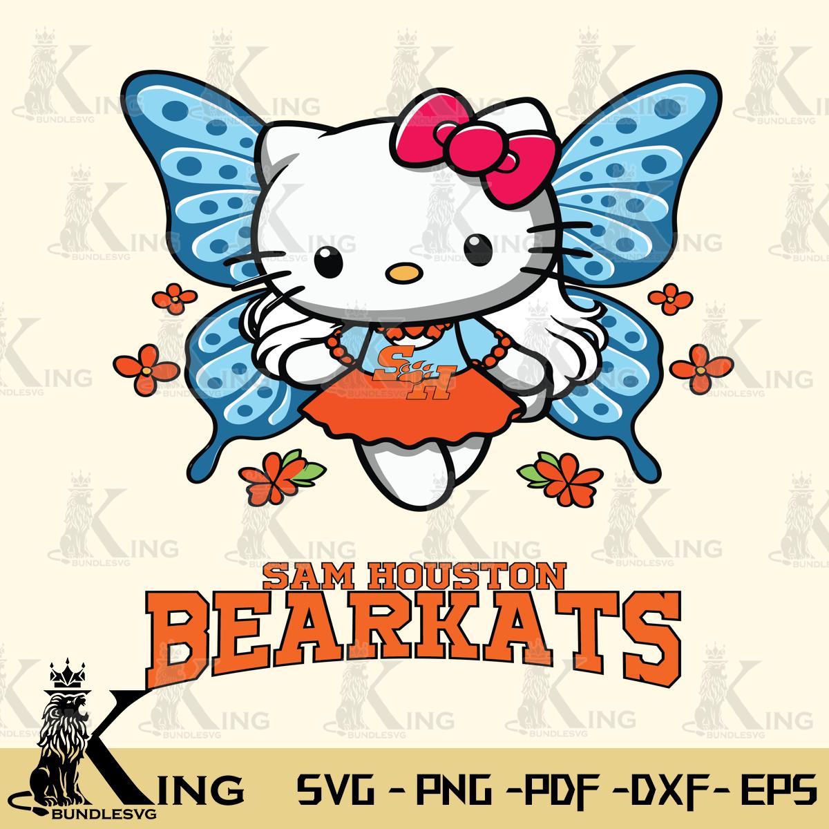 Sam Houston Bearkats Butterfly Kitty Charm Svg Eps Dxf Png File, Digital Download