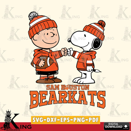 Sam Houston Bearkats CharlieBrown Football Fist Bump SVG, Cricut, Cut file  , Digital Download , Instant Download, Peanuts svg, NCAA svg, Football svg, Sport svg