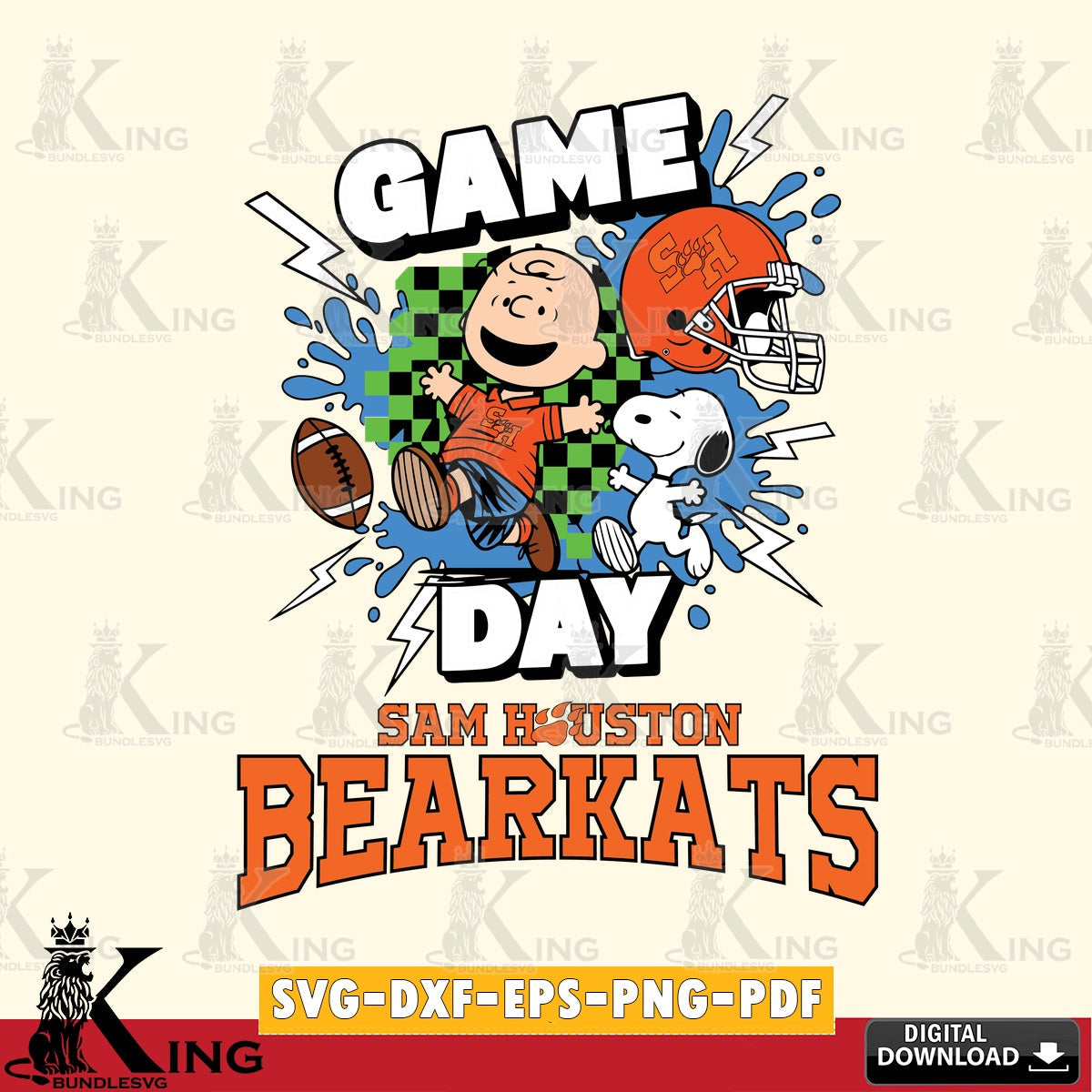 Sam Houston Bearkats Game Day Peanuts SVG, Cricut, Cut file  , Digital Download , Instant Download, Peanuts svg, NCAA svg, Football svg, Sport svg