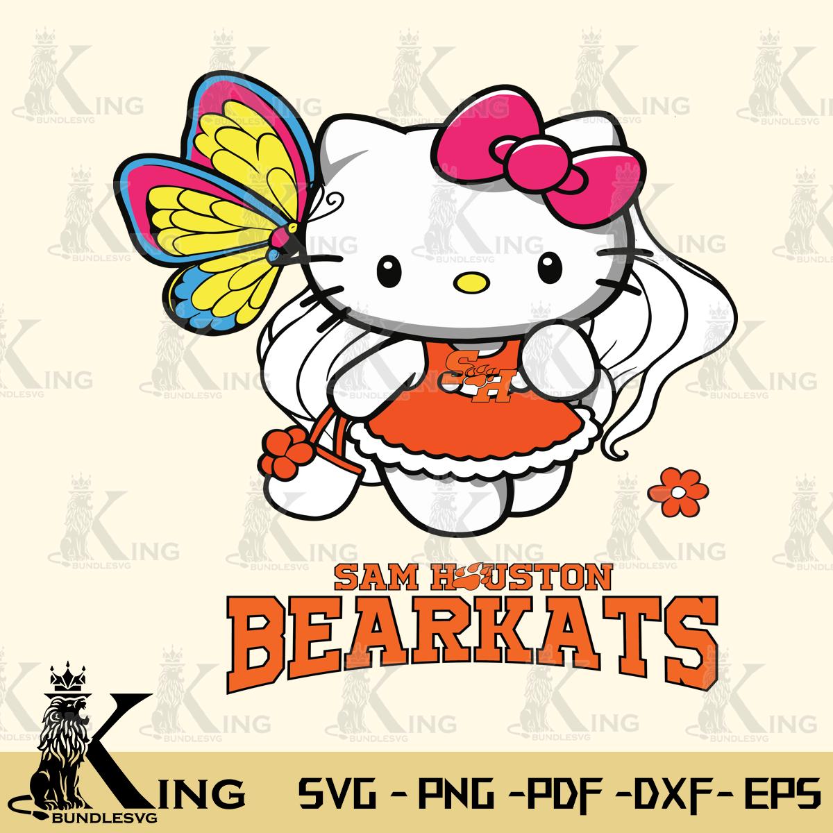 Sam Houston Bearkats Kitty Cartoon Svg Eps Dxf Png File, Digital Download