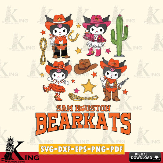 Sam Houston Bearkats Kuromi Cowboy Western SVG file, Cricut, Cut file  , Digital Download , Instant Download, Sanrio svg, Clipart
