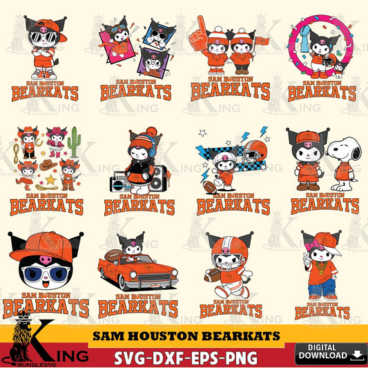 Sam Houston Bearkats Kuromi Football Jersey NCAA Bundle SVG file, Cricut, Cut file  , Digital Download , Instant Download, Sanrio svg, Clipart