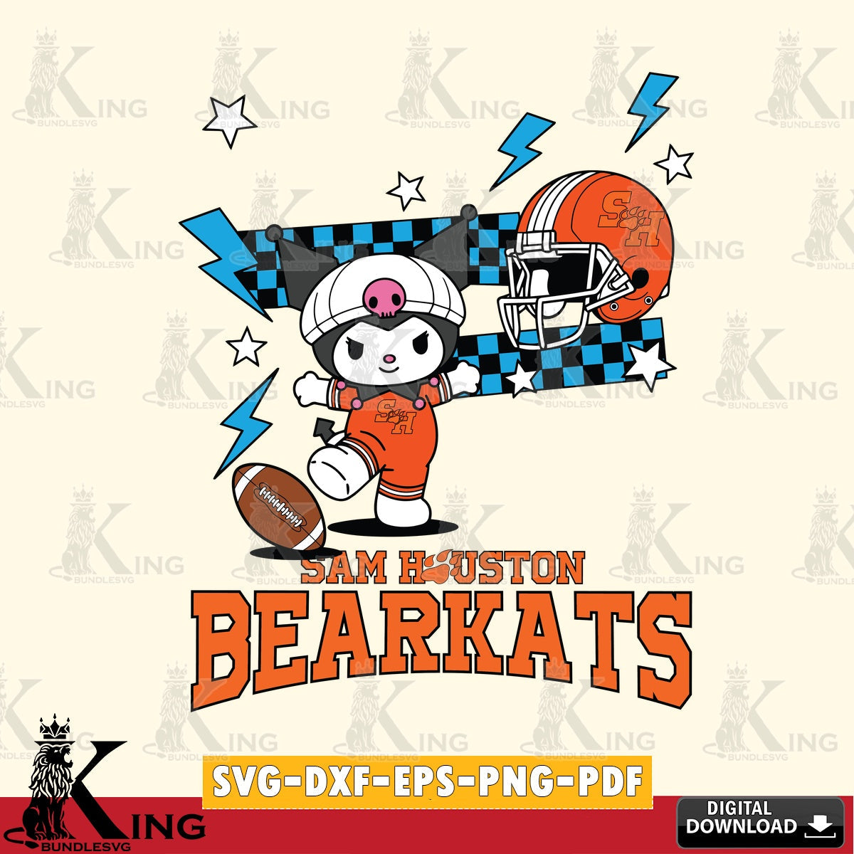 Sam Houston Bearkats Kuromi Game Day SVG file, Cricut, Cut file  , Digital Download , Instant Download, Sanrio svg, Clipart