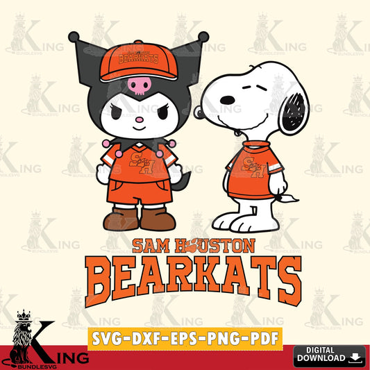 Sam Houston Bearkats Kuromi Snoopy Football SVG file, Cricut, Cut file  , Digital Download , Instant Download, Sanrio svg, Clipart
