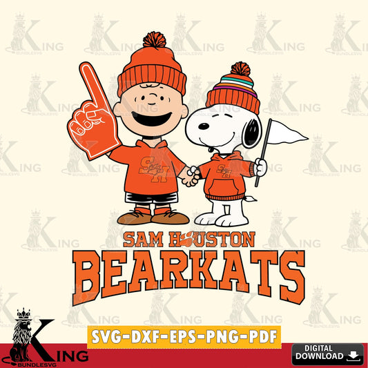 Sam Houston Bearkats Peanuts Fan Gear SVG, Cricut, Cut file  , Digital Download , Instant Download, Peanuts svg, NCAA svg, Football svg, Sport svg