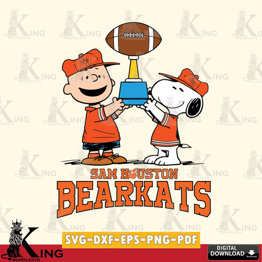 Sam Houston Bearkats Peanuts Football Trophy SVG, Cricut, Cut file  , Digital Download , Instant Download, Peanuts svg, NCAA svg, Football svg, Sport svg