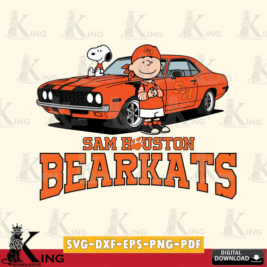 Sam Houston Bearkats Peanuts Muscle Car SVG, Cricut, Cut file  , Digital Download , Instant Download, Peanuts svg, NCAA svg, Football svg, Sport svg