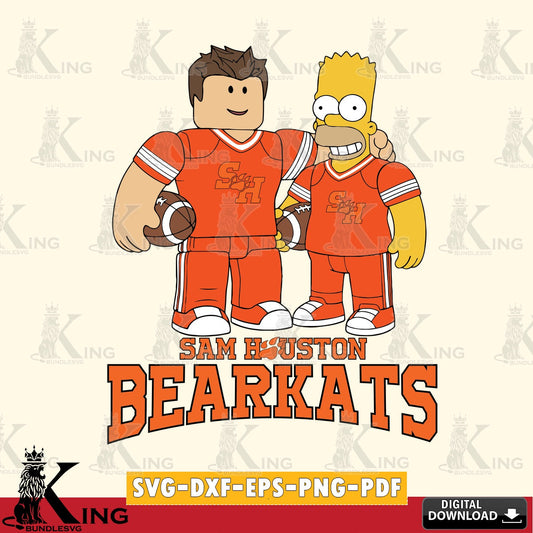 Sam Houston Bearkats Roblox & Homer Simpson Football SVG file , NCAA Cricut,  File cut , Digital Download , PDF File