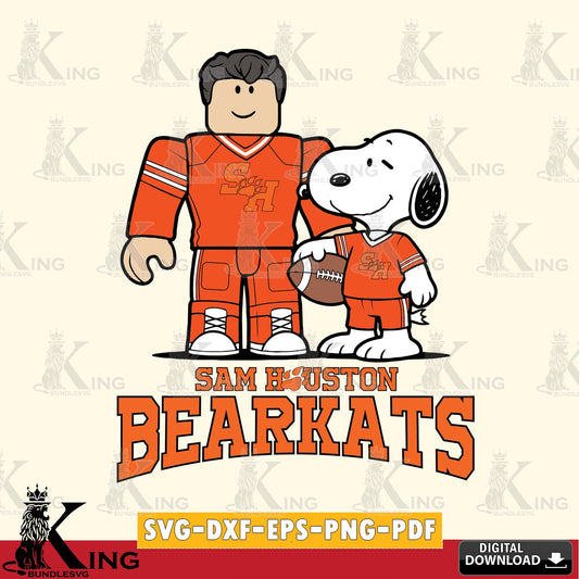 Sam Houston Bearkats Roblox & Snoopy Football SVG file , NCAA Cricut,  File cut , Digital Download , PDF File