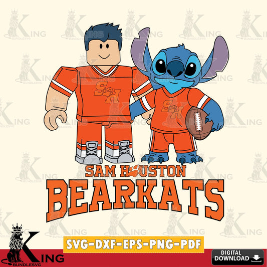 Sam Houston Bearkats Roblox & Stitch Football SVG file , NCAA Cricut,  File cut , Digital Download , PDF File