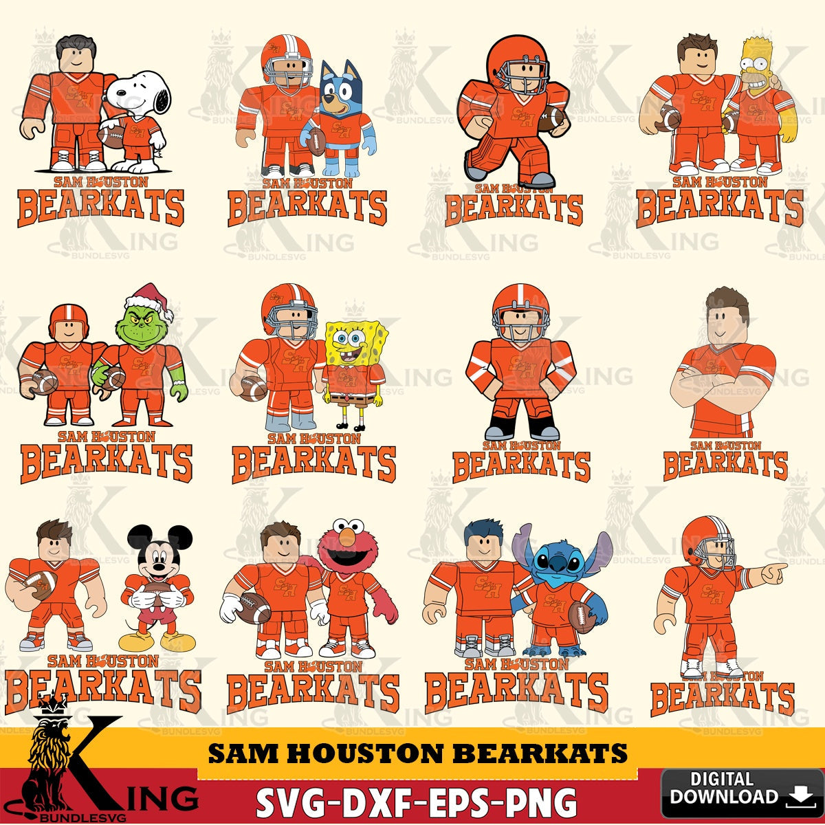 Sam Houston Bearkats Roblox With Friends football NCAA Bundle SVG file , NCAA Cricut,  File cut , Digital Download , PDF File