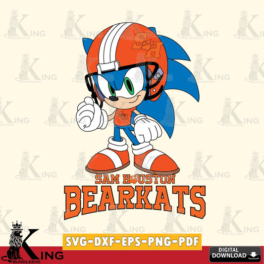 Sam Houston Bearkats Sonic Football Mascot SVG file, Vector , Digital Download , PDF File , Instant Download