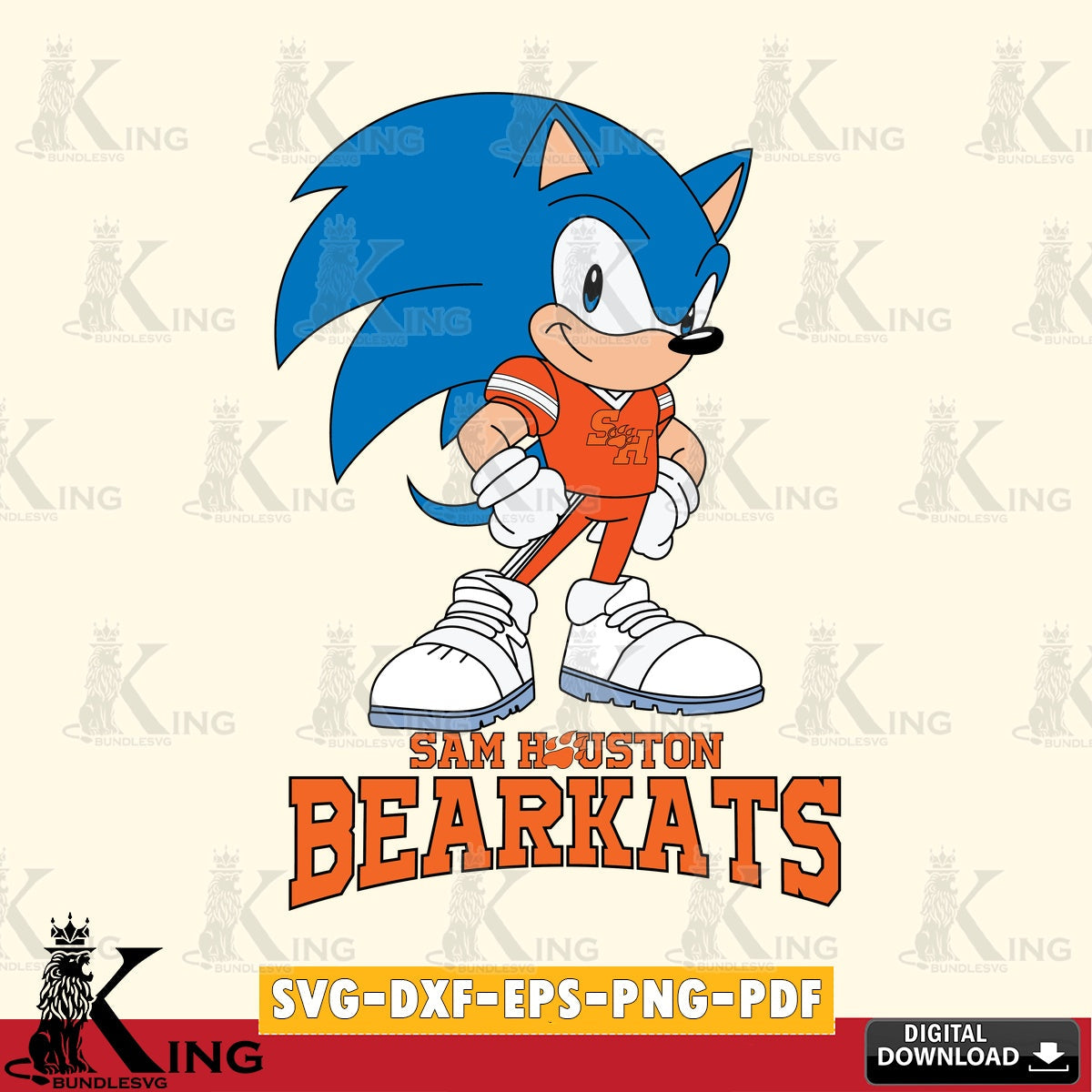 Sam Houston Bearkats Sonic Football Star Mascot SVG file, Vector , Digital Download , PDF File , Instant Download