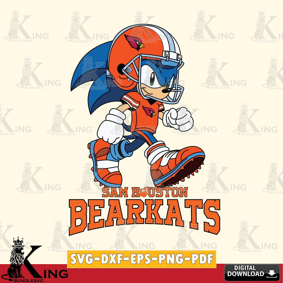 Sam Houston Bearkats Sonic Ready Football SVG file, Vector , Digital Download , PDF File , Instant Download