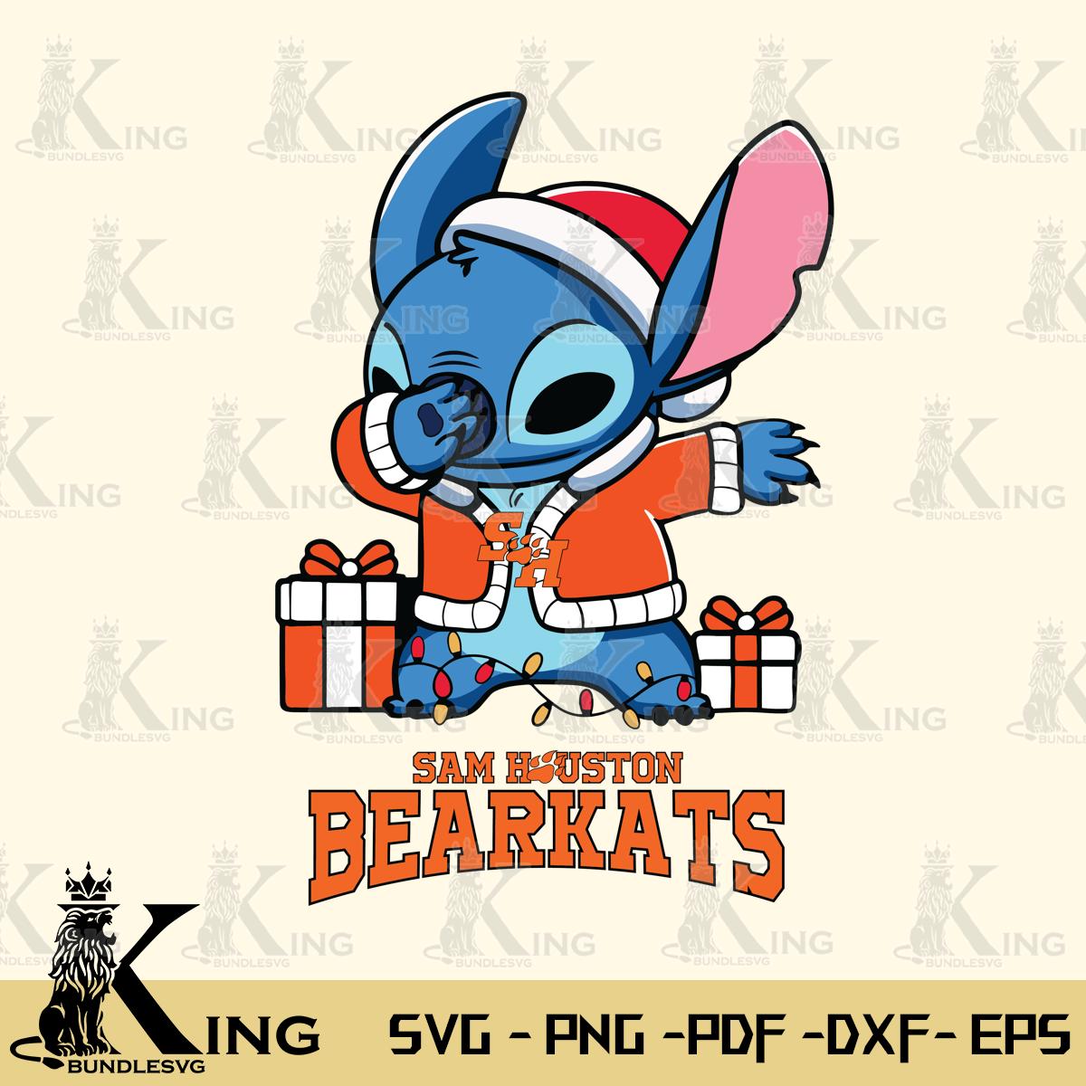 Sam Houston Bearkats Stitch Merry Christmas Svg Eps Dxf Png File, Digital Download