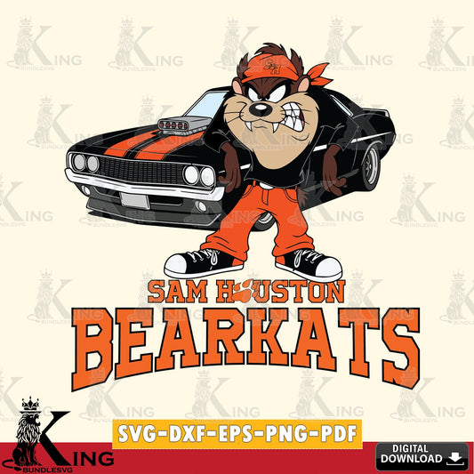 Sam Houston Bearkats Taz Racing Car SVG file, Cut file  , Digital Download , Instant Download, Taz svg, NCAA svg