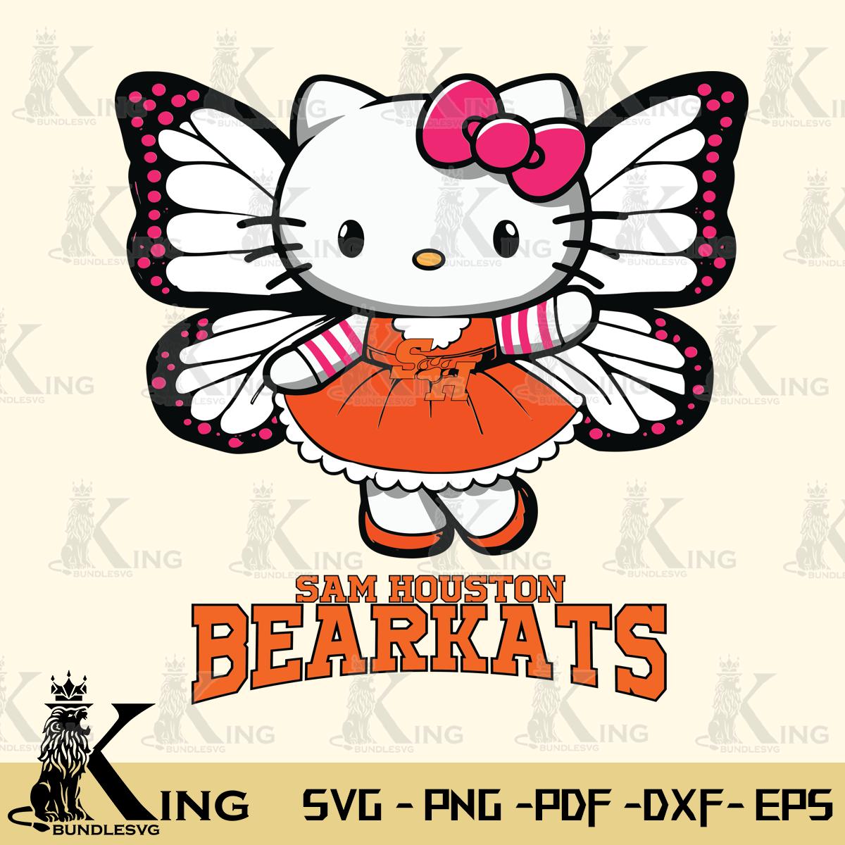 Sam Houston Bearkats Whimsical Kitty Wings Svg Eps Dxf Png File, Digital Download