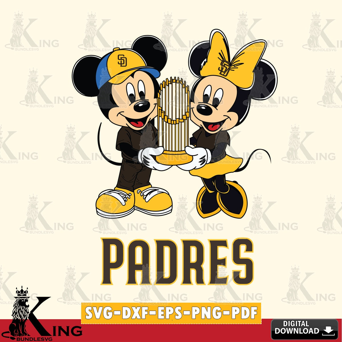 San Diego Padres Mickey Minnie Mouse Champions SVG file , For Cricut,  File cut , Digital Download , PDF File, Cut Files