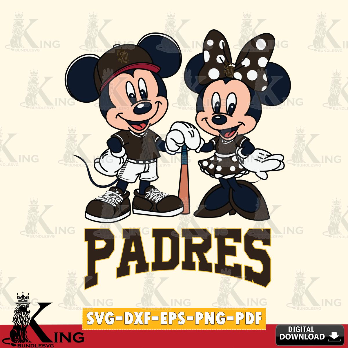 San Diego Padres Mickey Minnie Mouse Sport SVG File, MLB for Cricut, Silhouette, Digital Download , file cut